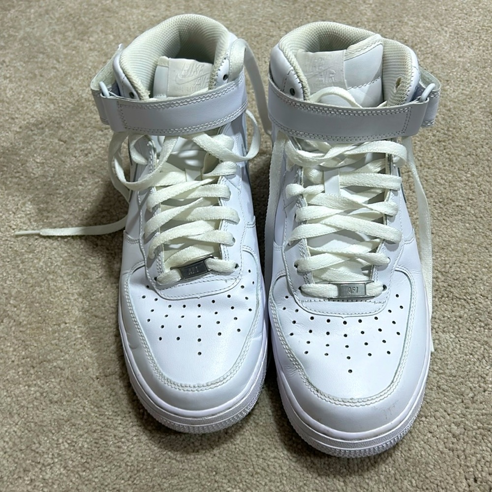 Nike White High-Top Sneakers with Ankle Strap